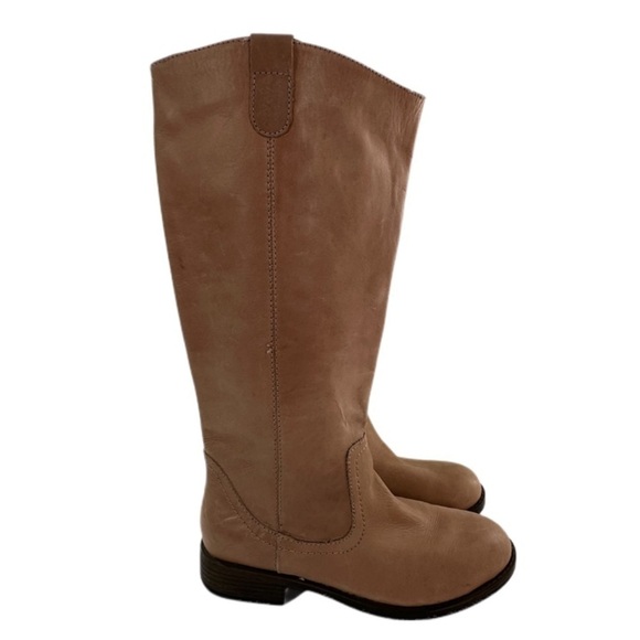 Kenneth Cole womens knee high boots size 7 tried and tide beige leather western - Picture 1 of 13